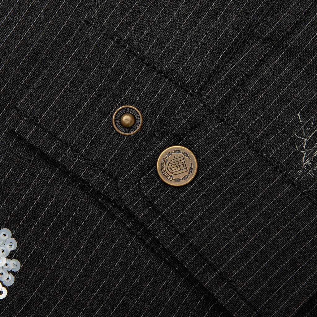 Flowers Beaded Jacket Black
