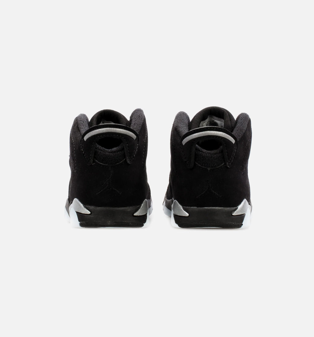 Air Jordan 6 Retro Metallic Silver Infant Toddler Lifestyle Shoe Black