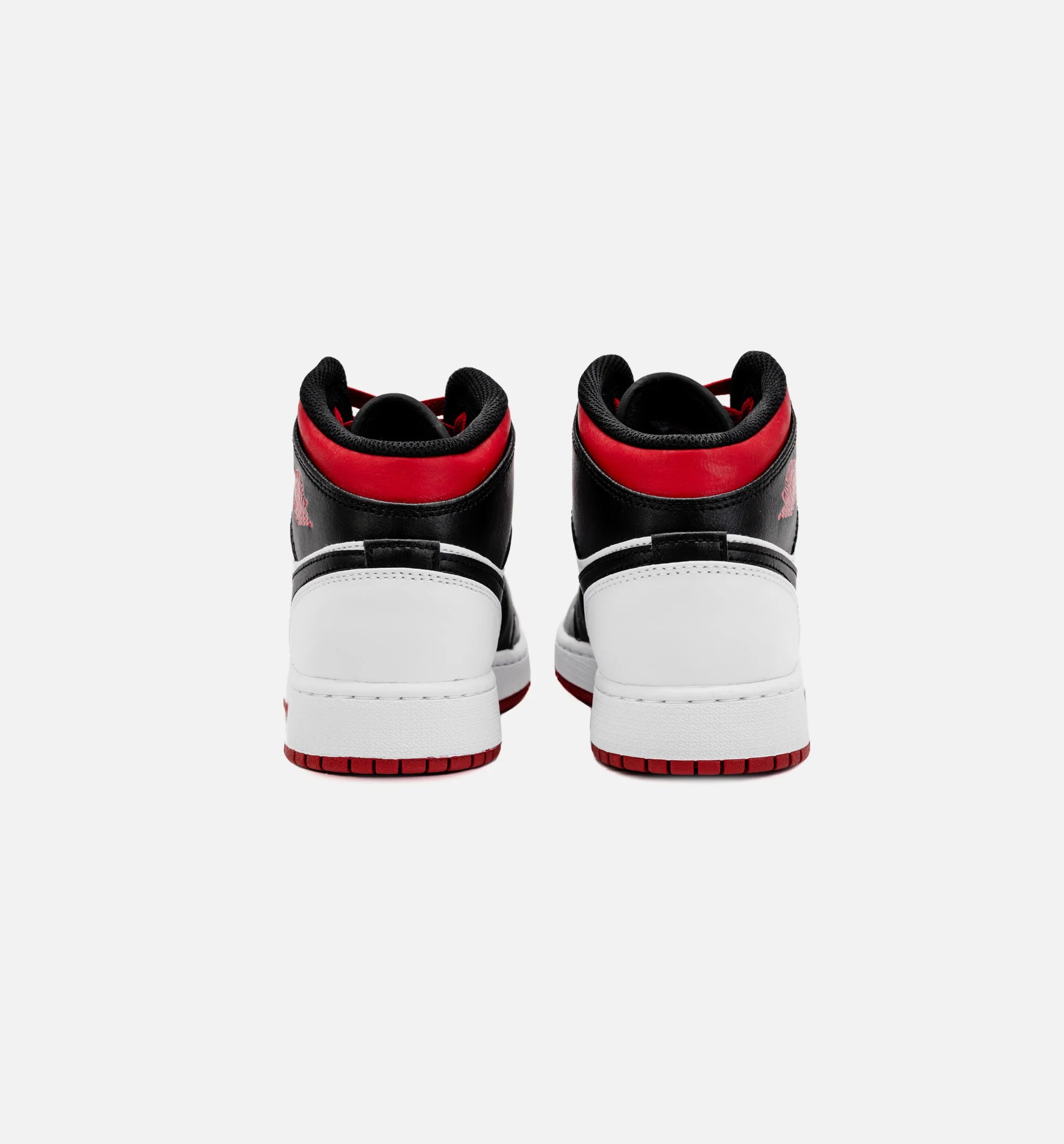 Air Jordan 1 Retro Mid Gym Red Grade School Lifestyle Shoe Black Red