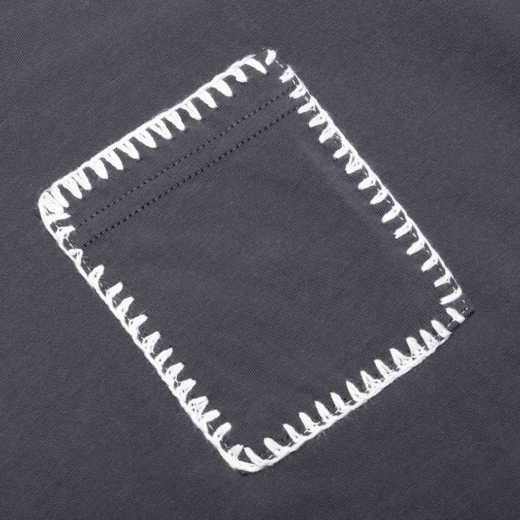 Blanket Stitch Vintage Tee Sun Faded Grey
