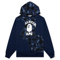 Color Camo College Cutting Relaxed Fit Hoodie Navy