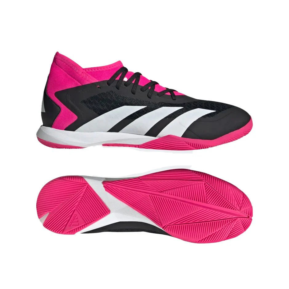 adidas Predator Accuracy3 IN Indoor Soccer Shoes Black White Shock Pink
