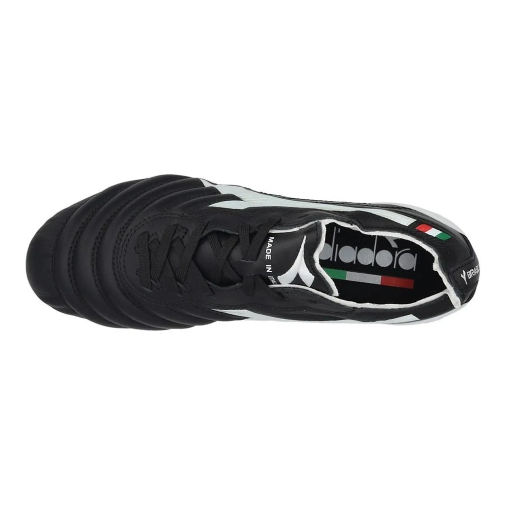 Diadora Brasil Elite 2 Teach Italia LPX FG Firm Ground Soccer Cleats Black White