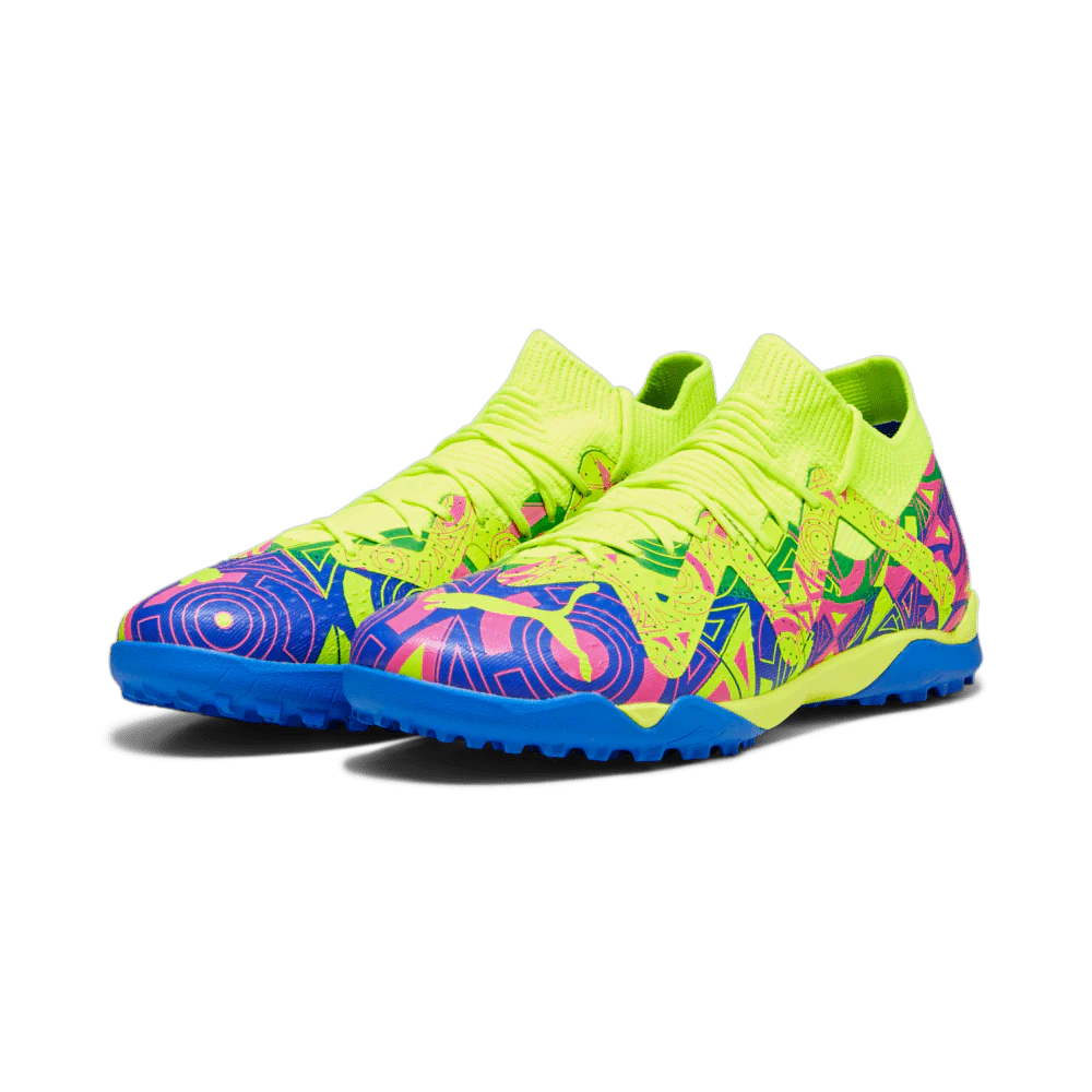 PUMA Future Match TT Energy Turf Mens Soccer Cleats Ultra Blue Yellow Alert Luminous Pink