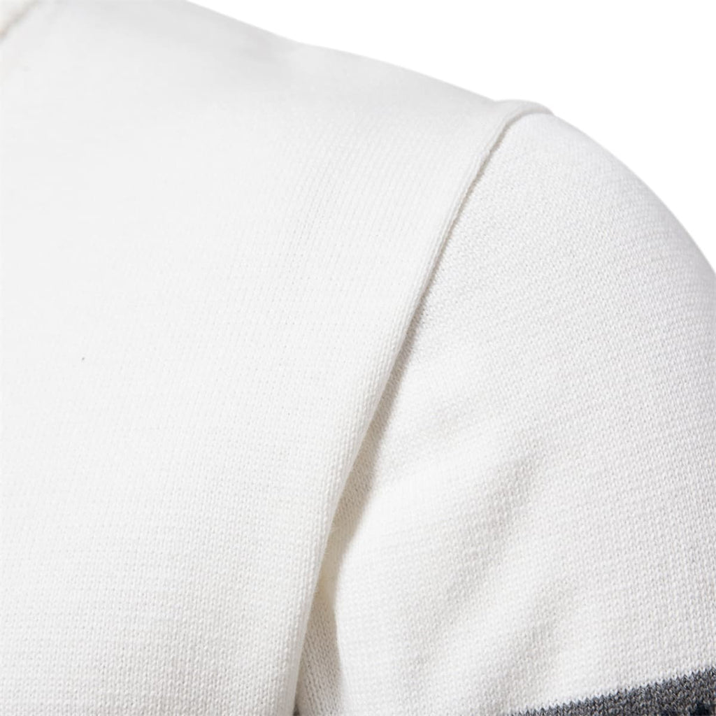 Mens Half Zip Stand Collar Polo Sweater