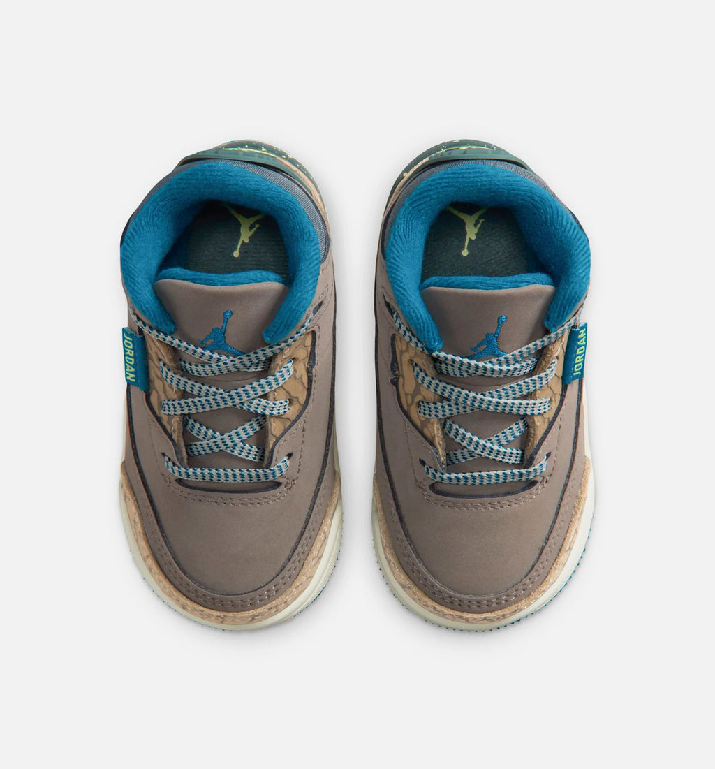 Air Jordan 3 Retro Olive Grey Infant Toddler Lifestlye Shoe Olive Grey Green Abyss Khaki Sea Glass