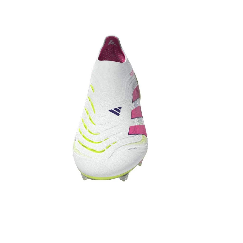 adidas Predator Elite Laceless FG Laceless Firm Ground Soccer Cleats White Lucid Pink Lucid Lemon