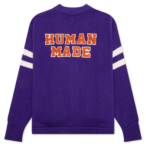 Low Gauge Knit Cardigan Purple