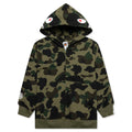 Kids 1ST Camo Patch Print Shark Zip Hoodie Green