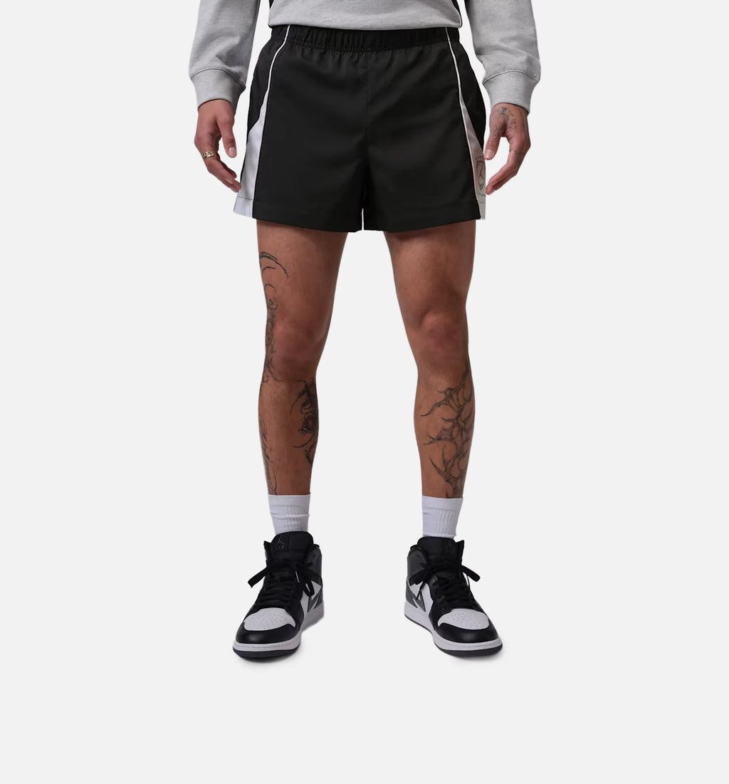Brooklyn 4 Shortie Fleece Mens Shorts Black White Metallic Silver