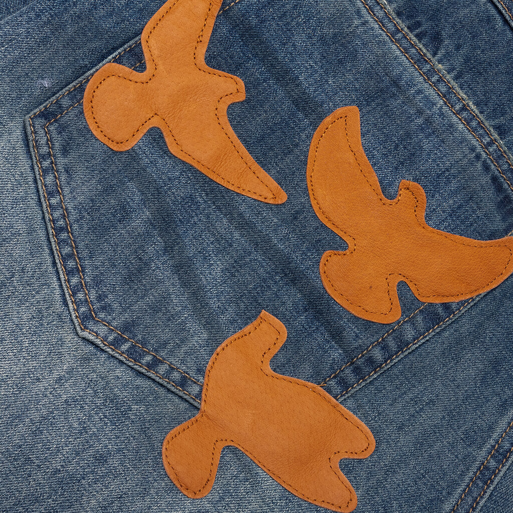 Washed Doves Denim Jeans Blue