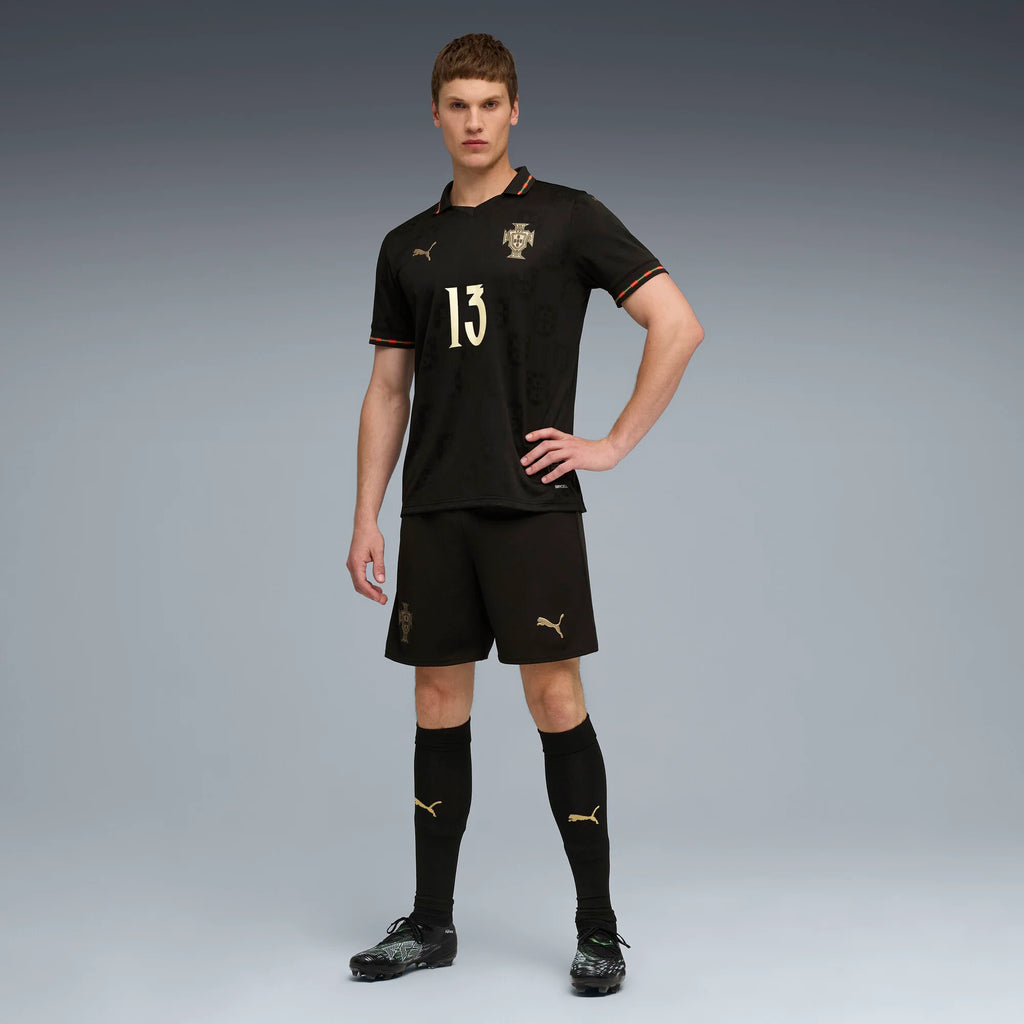 PUMA Portugal SE Authentic W BOX Mens Soccer Jersey 26 Black Gold