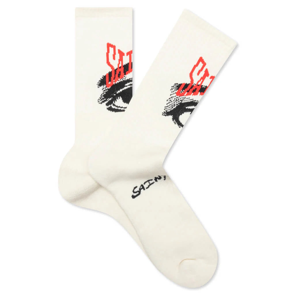 Eye Socks Ecru Beige