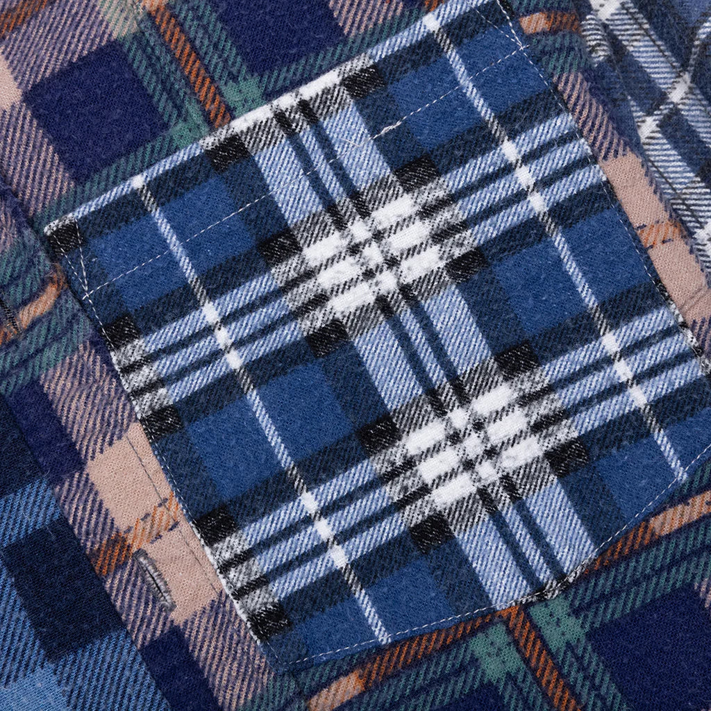 Straight Hem Flannel Shirt Assorted