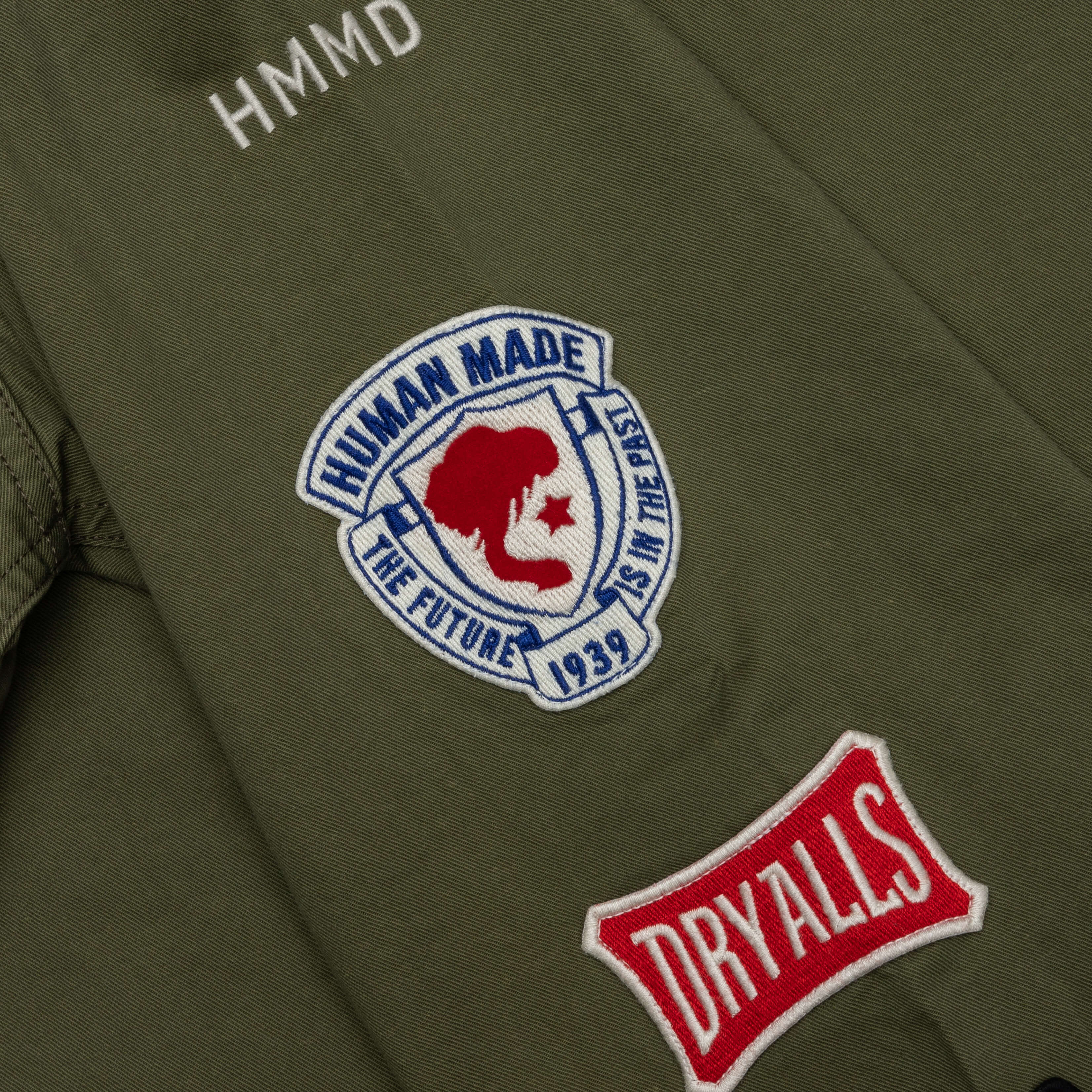 Patched Military Shirt Olive Drab