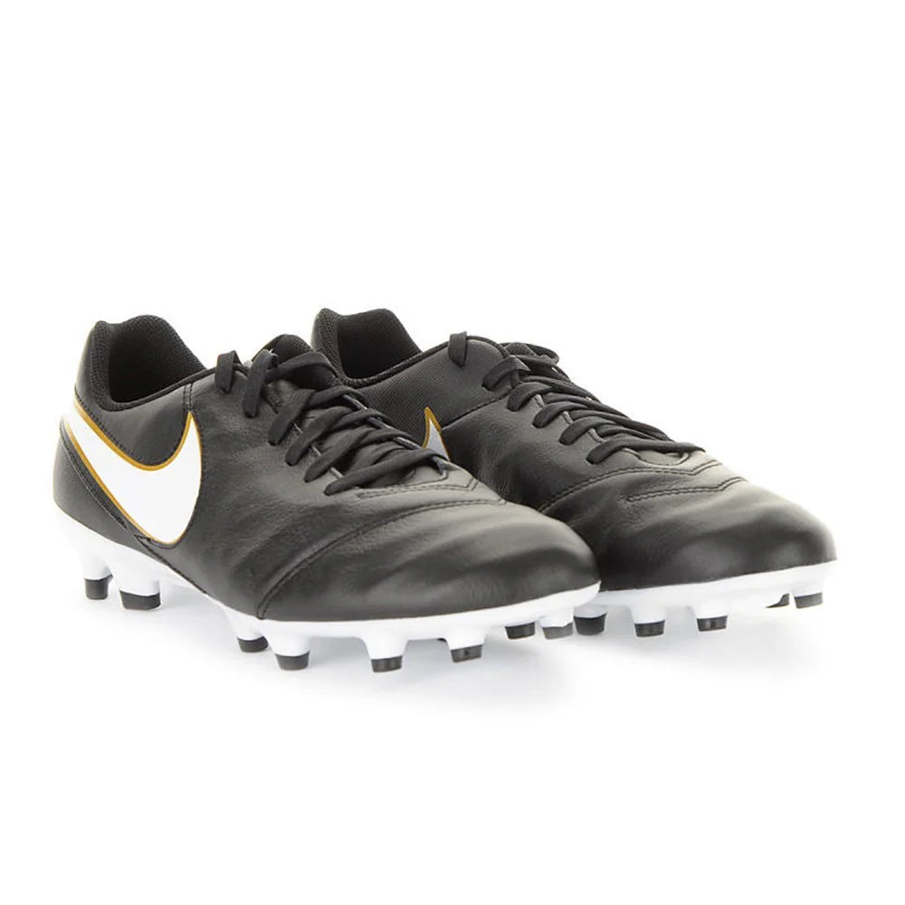 Nike Tiempo Genio II Leather FG Firm Groun Soccer Cleats Black White