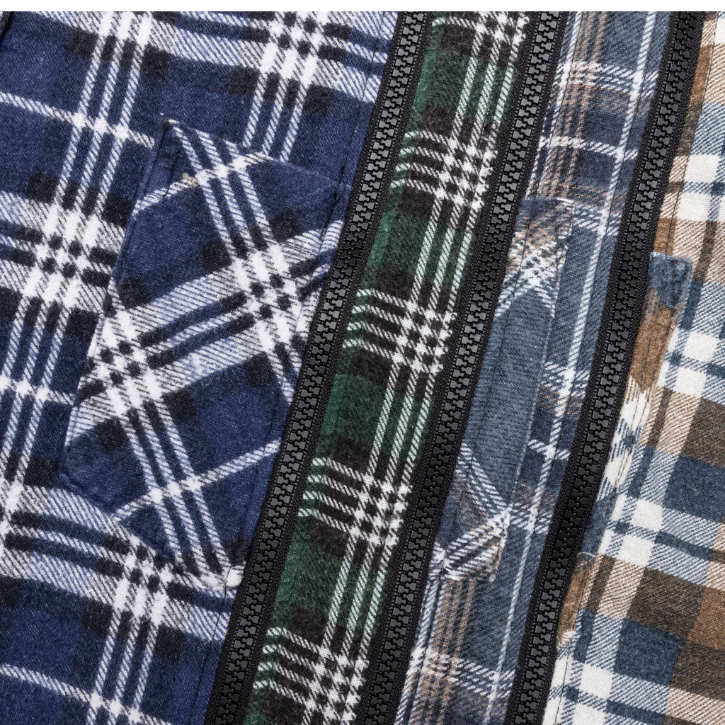Flannel Shirt 7 Cuts Zipped Wide Shirt Assorted