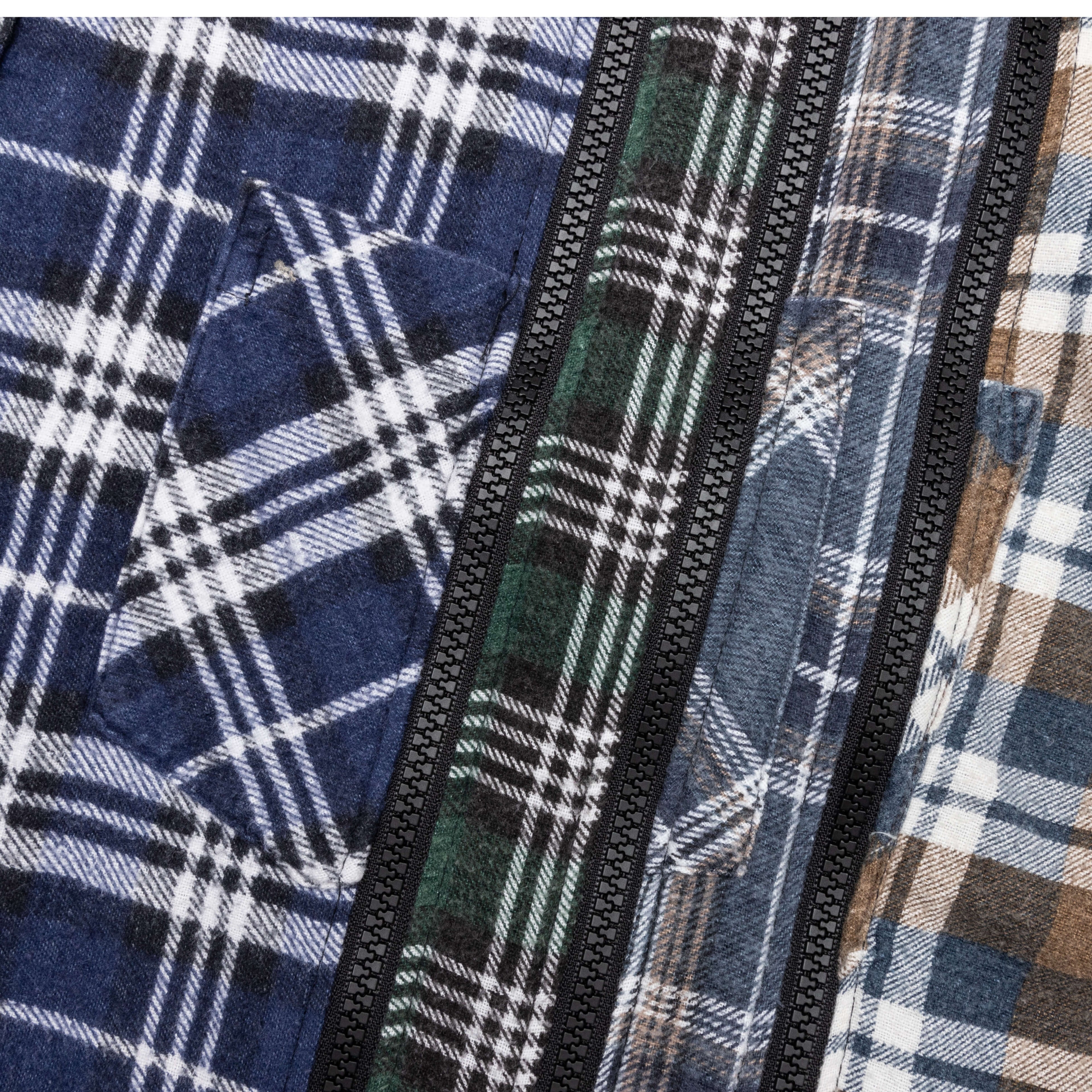 Flannel Shirt 7 Cuts Zipped Wide Shirt Assorted