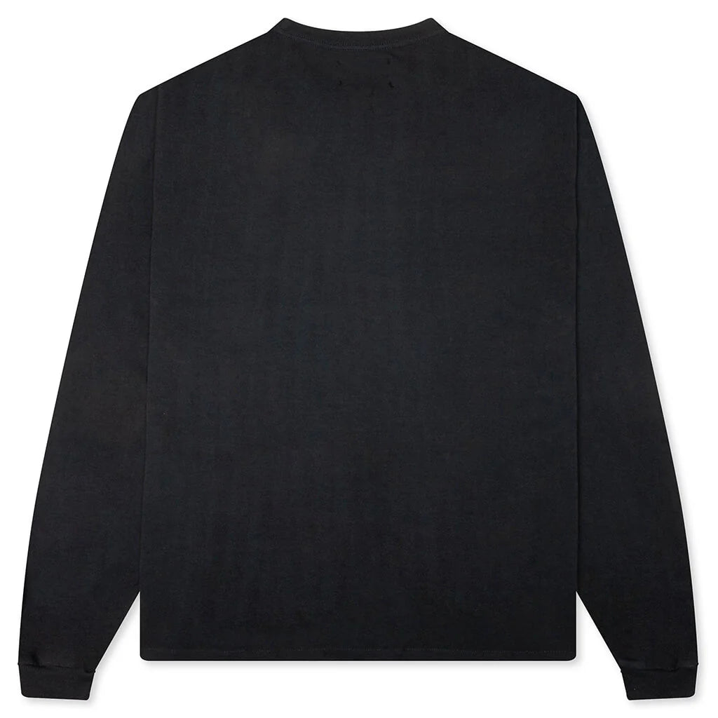 French Logo Lux L S Tee Washed Black
