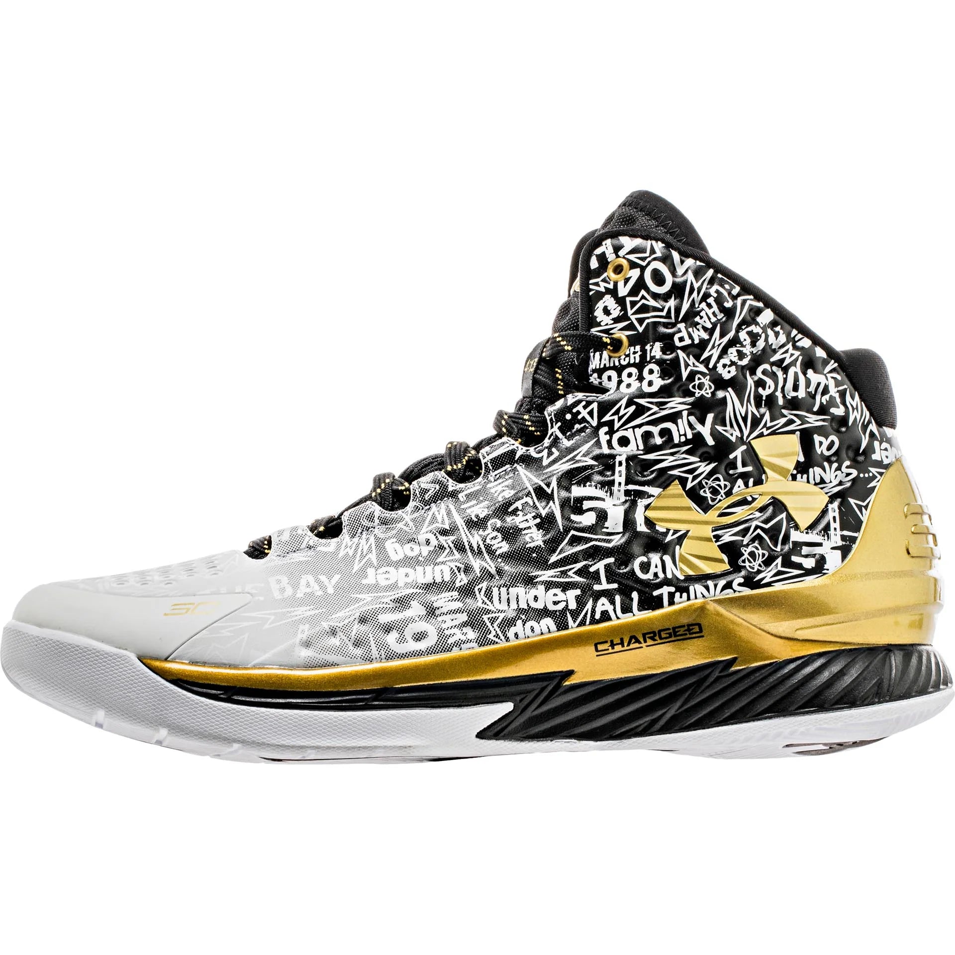 Curry MVP Back 2 Back Pack Mens Black White Gold