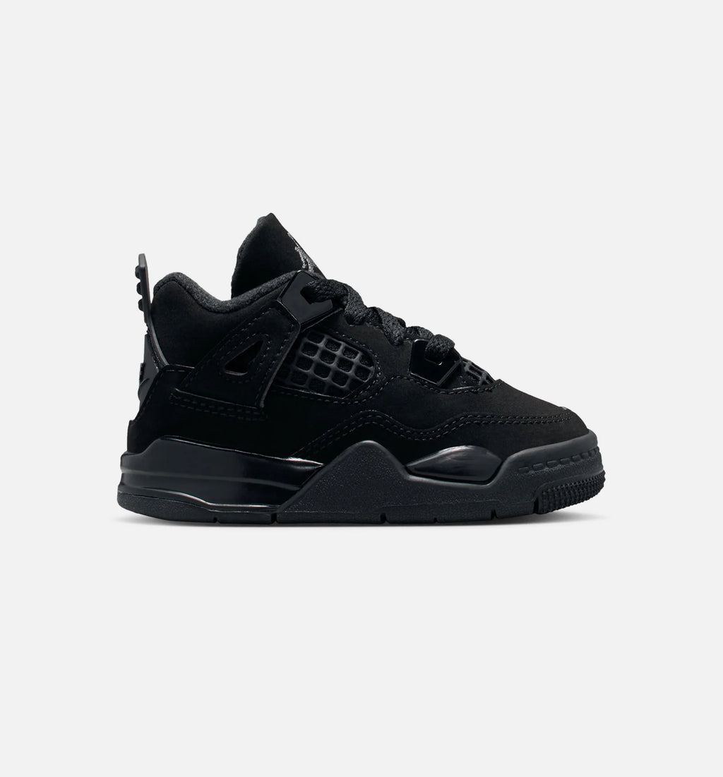 Air Jordan 4 Retro Black Cat Infant Toddler Lifestyle Shoe Black Black Light Graphite