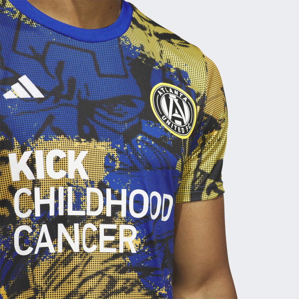 adidas Marvel Atlanta United Aeroready Pre Match Kick Childhood Cancer Jersey