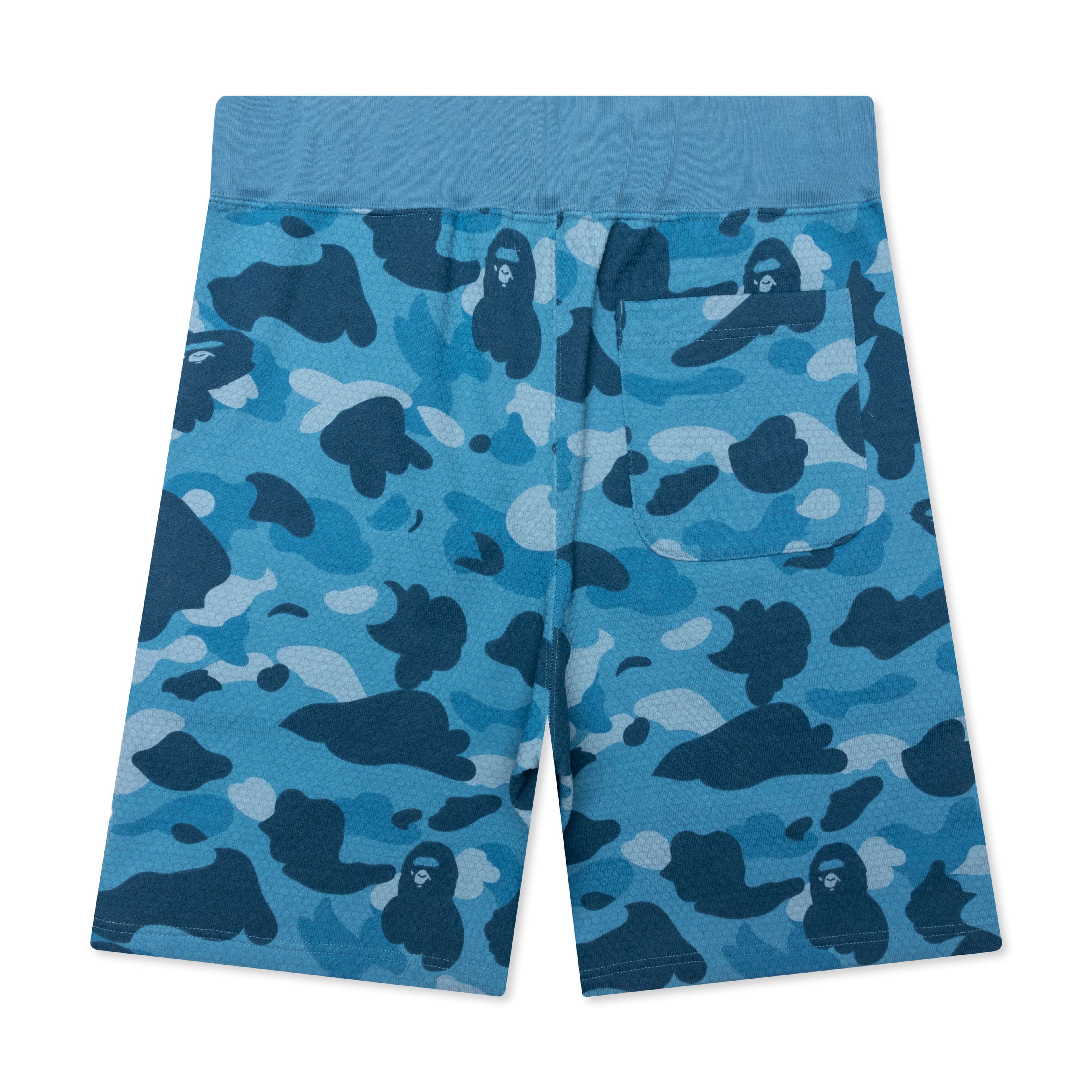 Honeycomb Camo Shark Sweat Shorts Blue