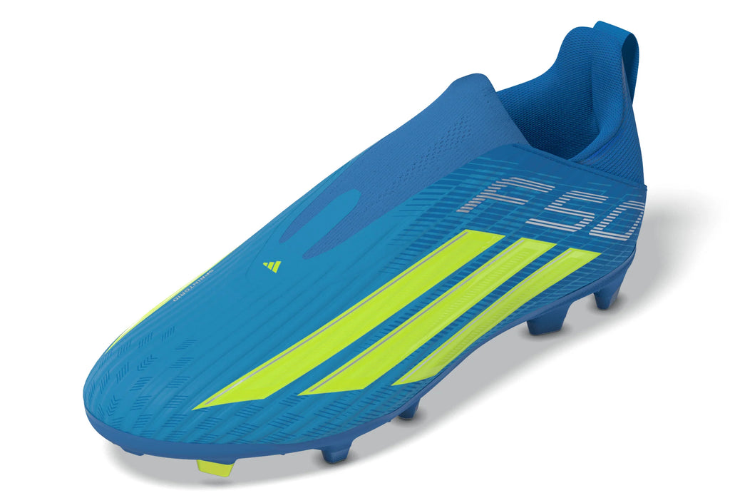 adidas F50 League Laceless FG MG Firm Ground Multi Ground Youth Soccer Cleats Blue Yellow Aqua