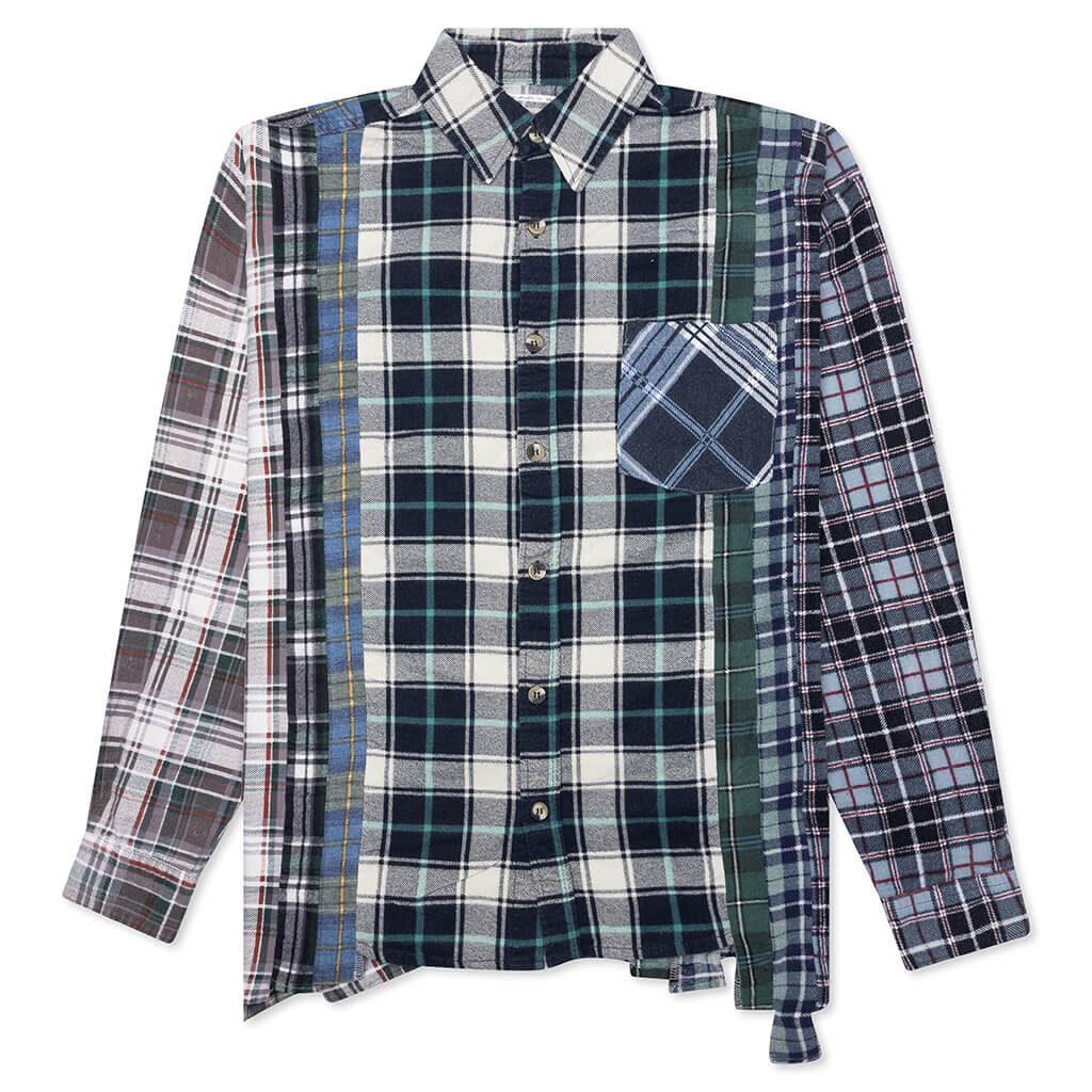 7 Cuts Wide Flannel Shirt Assorted