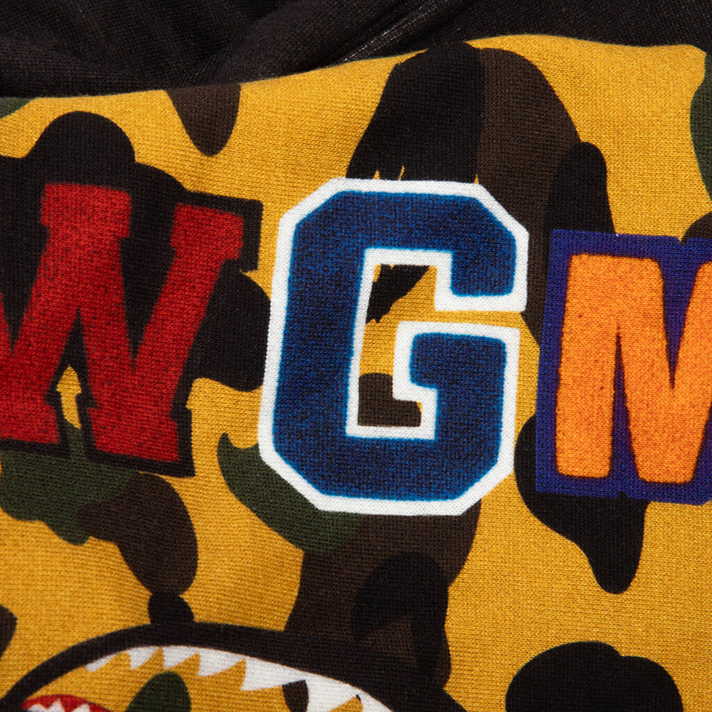 Kids 1st Camo Shark Hoodie Print Sweat Varsity Jacket Black