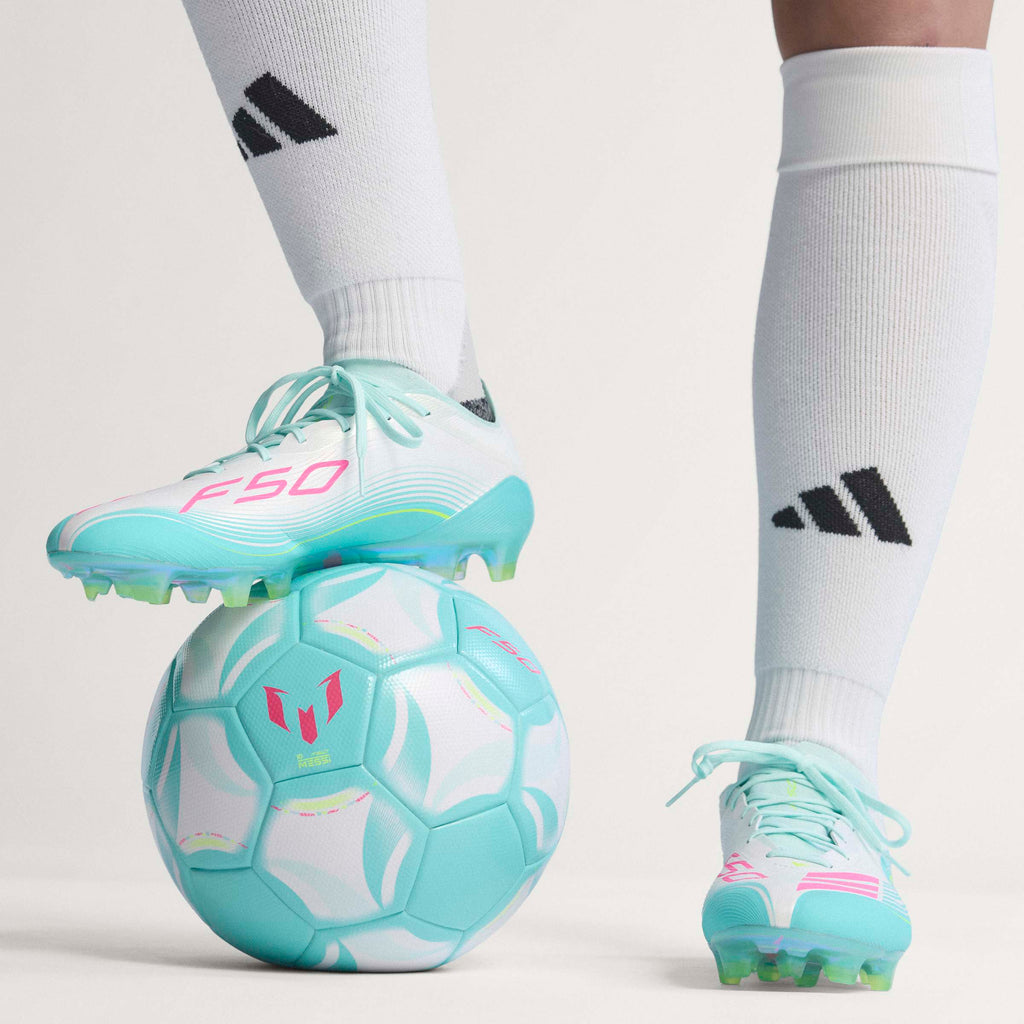 adidas F50 Messi Elite FG Firm Ground Mens Soccer Cleats White Pink Aqua