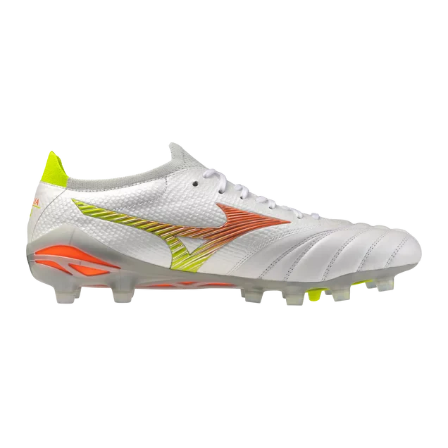 Mizuno Morelia Neo V Beta Japan FG Mens Soccer Cleats White Orange