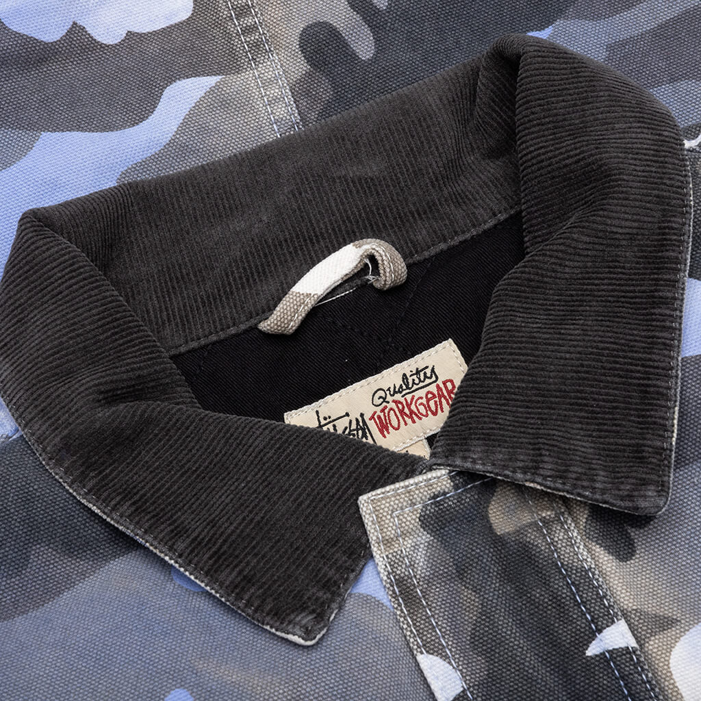 Spray Dye Canvas Shop Jacket Blue Camo
