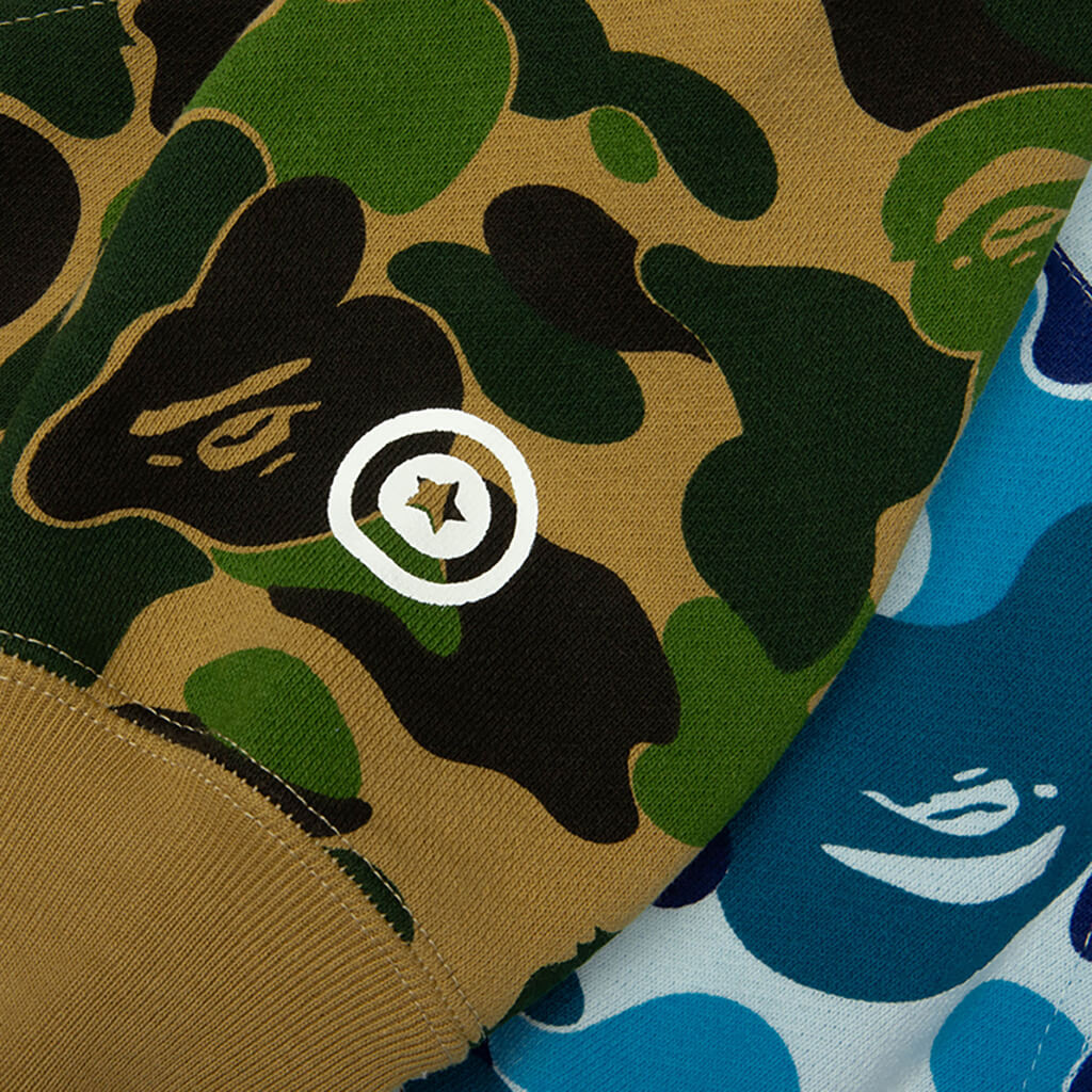 Kids ABC Camo Multi Shark Zip Hoodie Green