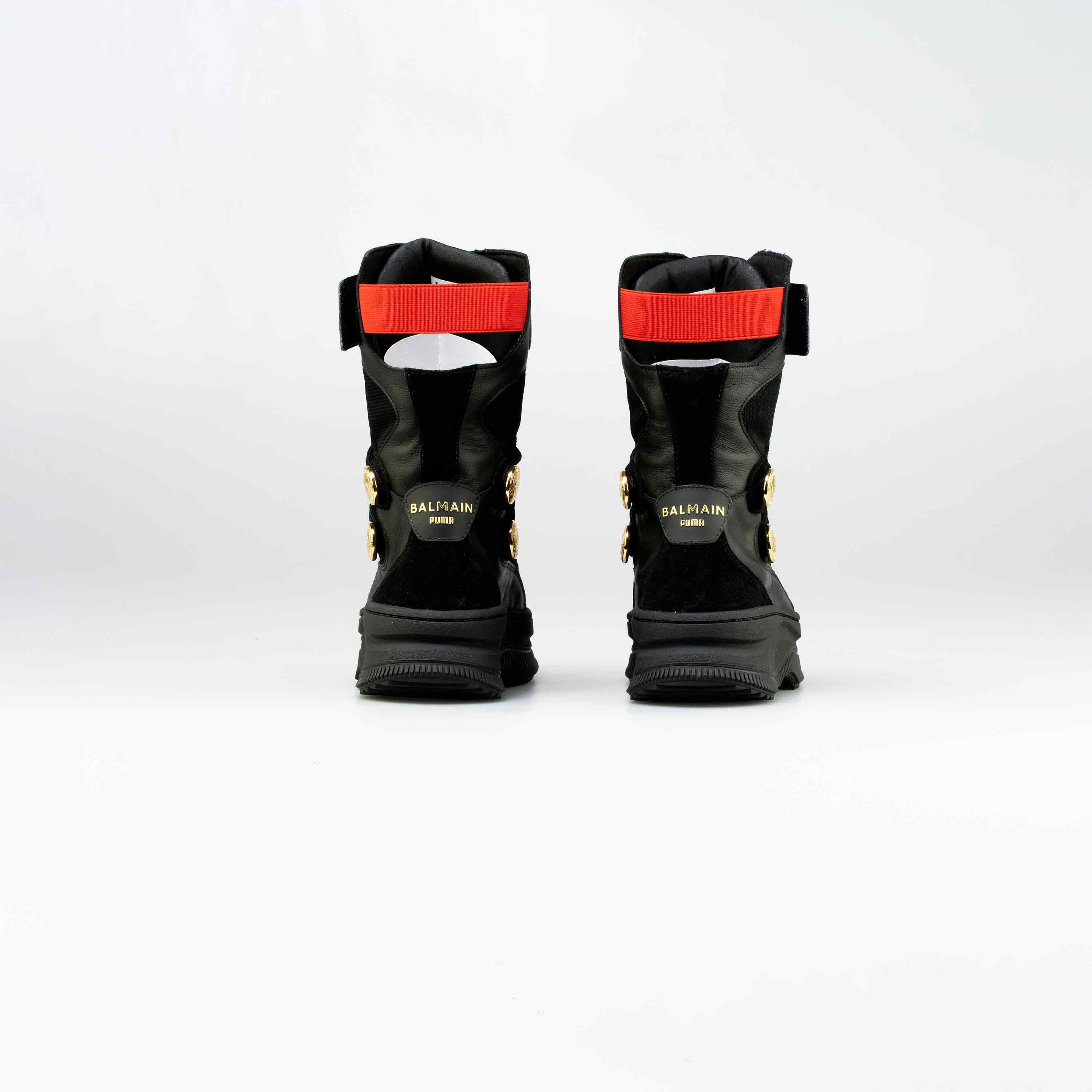 Balmain X Puma Deva Womens Lifestyle Boots Black Gold Red