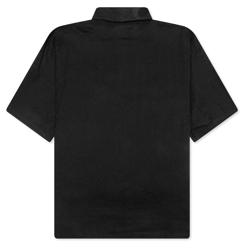 Clarity Woven Polo Black