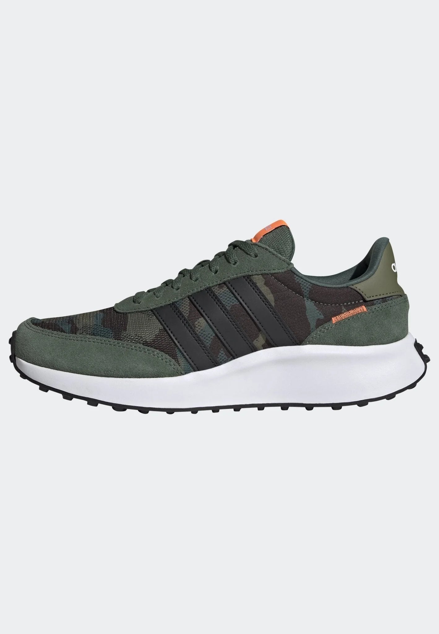 adidas Run 70s Lifestyle Running Shoes Green Oxide Black Screaming Orange