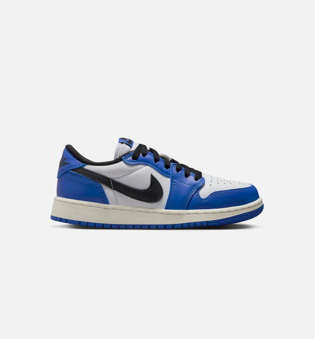 Air Jordan 1 Low Game Royal Grade School Lifestyle Shoe White Game Royal Sail Black