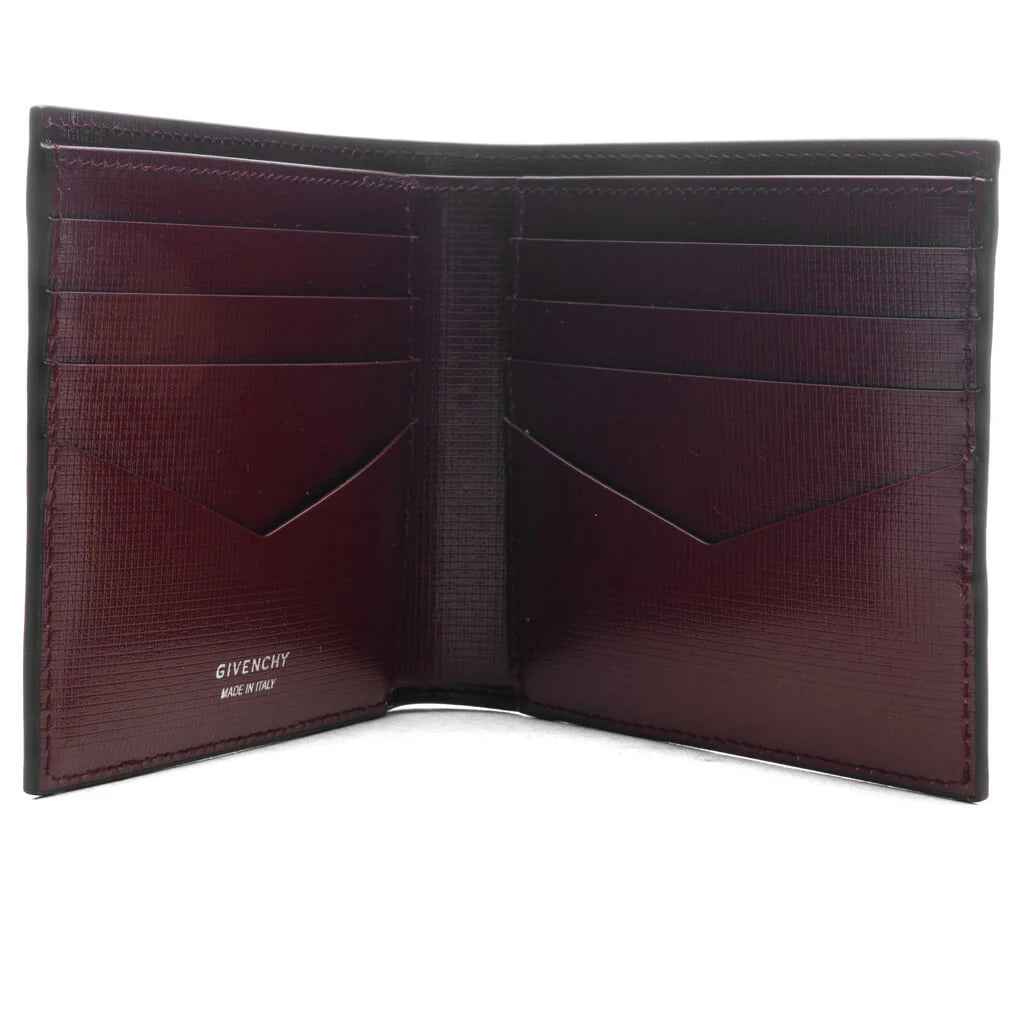 Wallet in Classic 4G Leather Black Burgundy