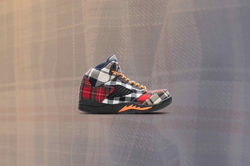 Air Jordan 5 Retro PS Plaid Black Total Orange Dark Obsidian