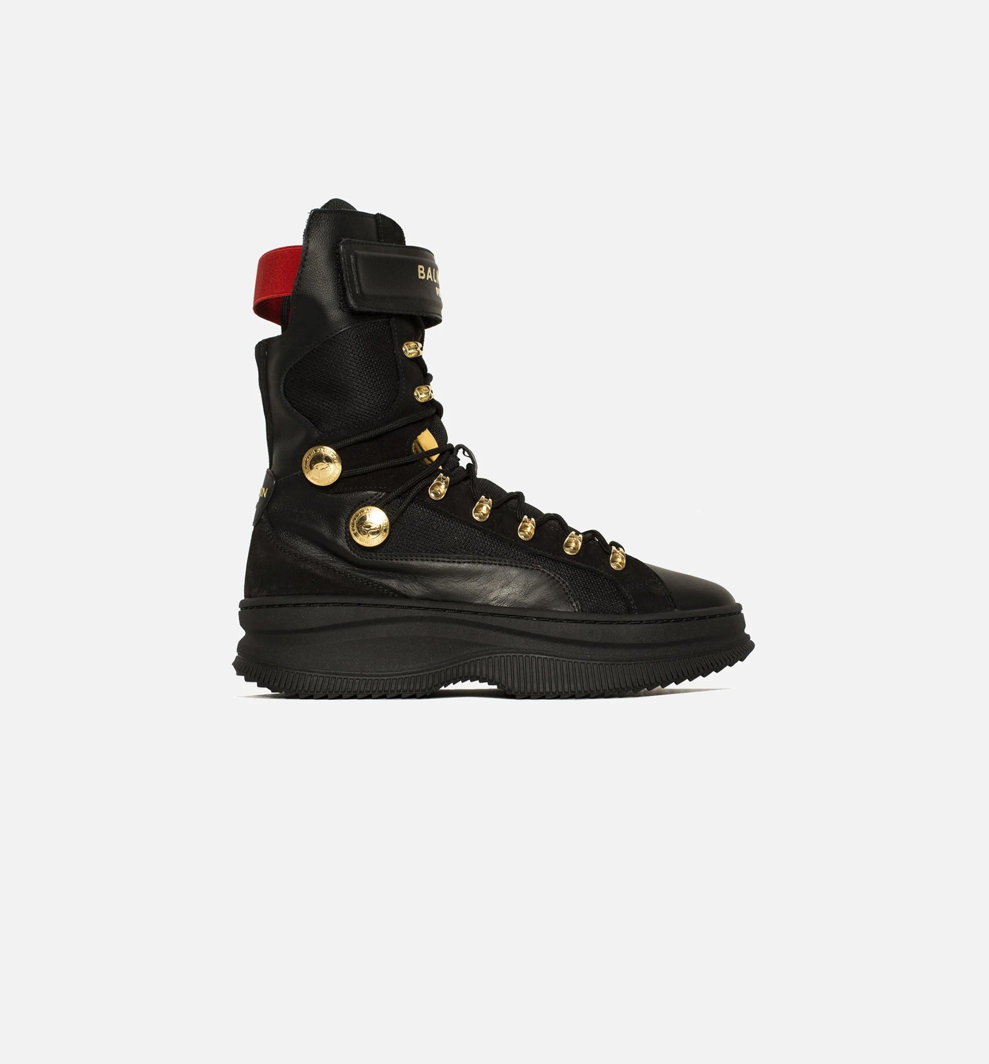 Balmain X Puma Deva Womens Lifestyle Boots Black Gold Red