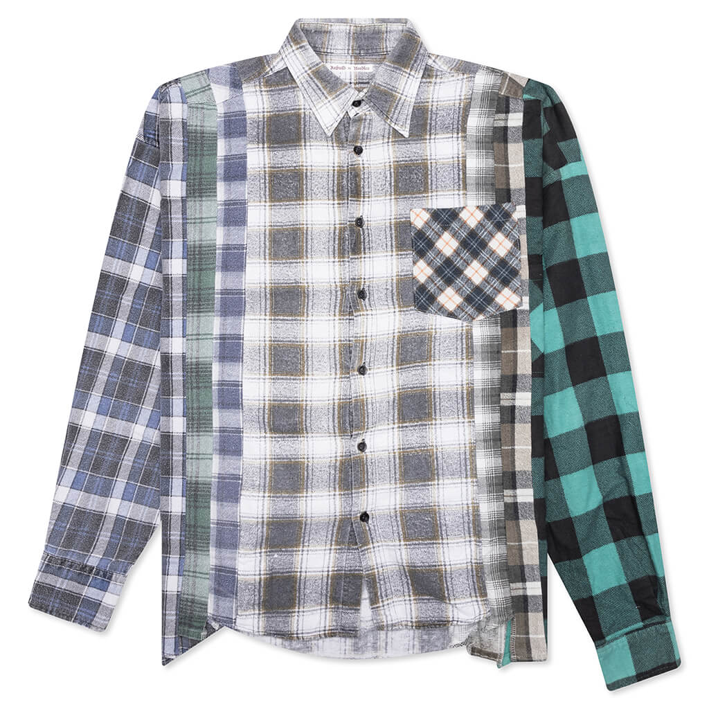 7 Cuts Wide Flannel Shirt Assorted