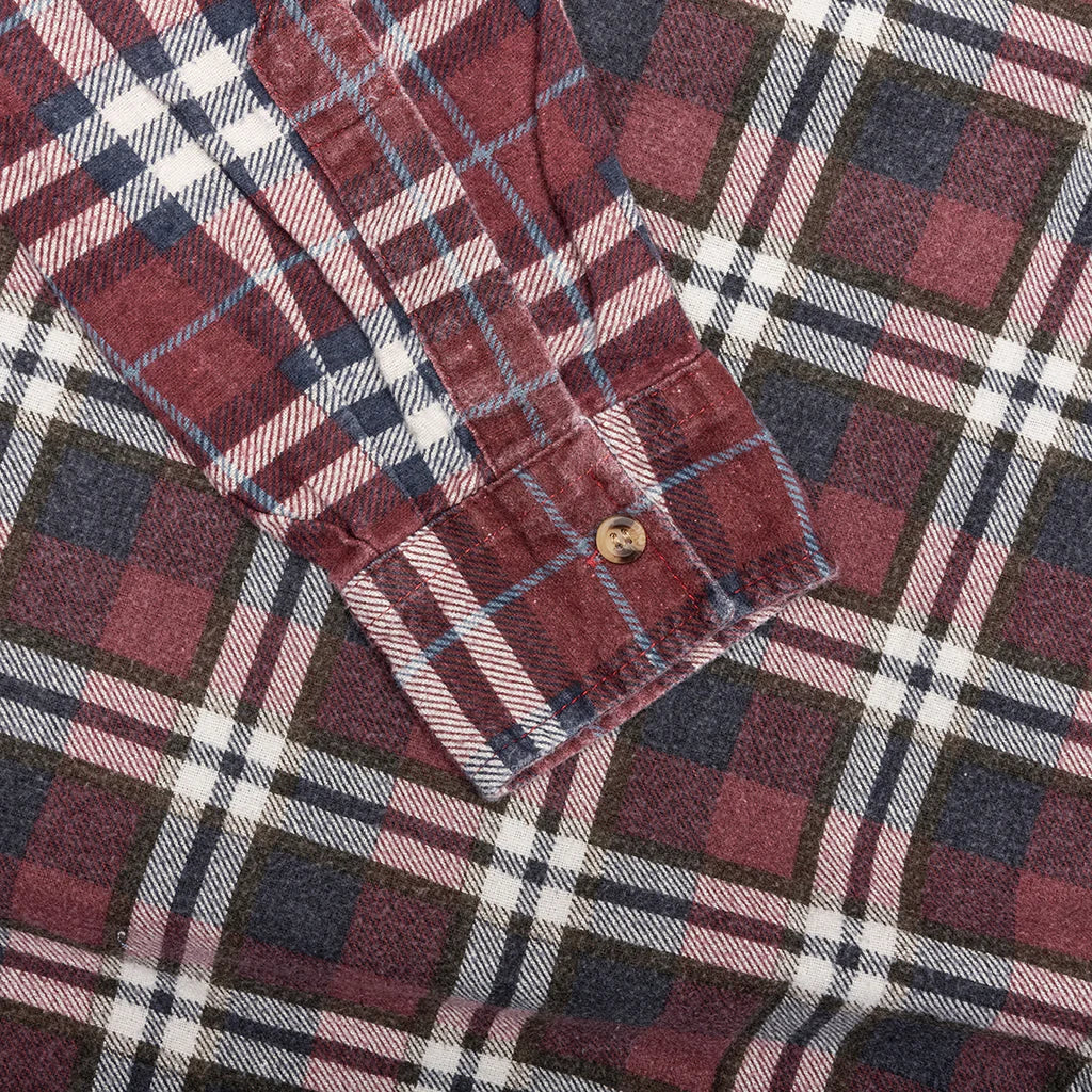 Ribbon Wide Flannel Shirt Assorted
