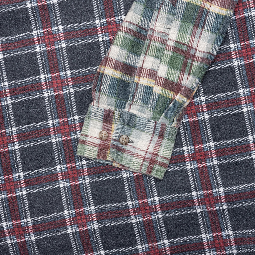 Ribbon Wide Flannel Shirt Assorted