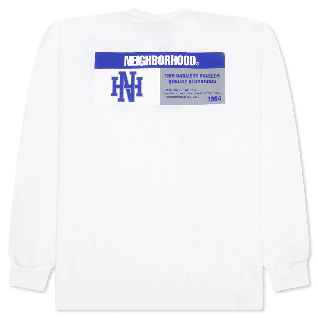 NH L S Tee 8 White Blue