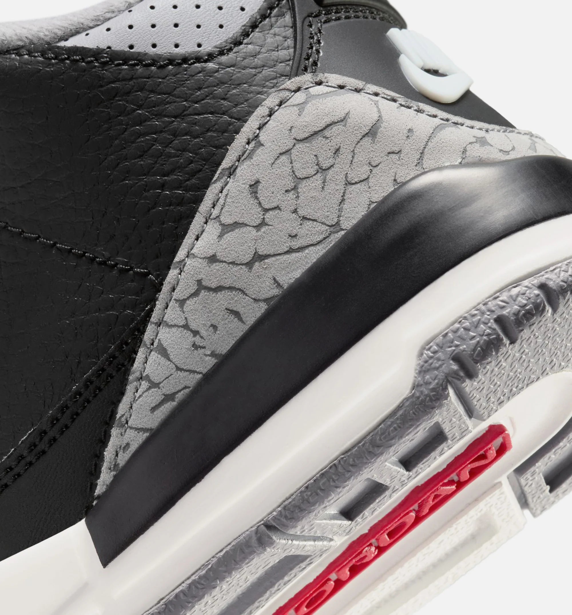 Air Jordan 3 Retro Black Cement Preschool Lifestyle Shoe Black Fire Red Cement Grey Summit White