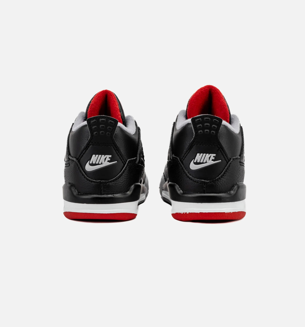 Air Jordan 4 Retro Bred Reimagined Infant Toddler Lifestyle Shoe Black Fire Red Cement Grey Summit White