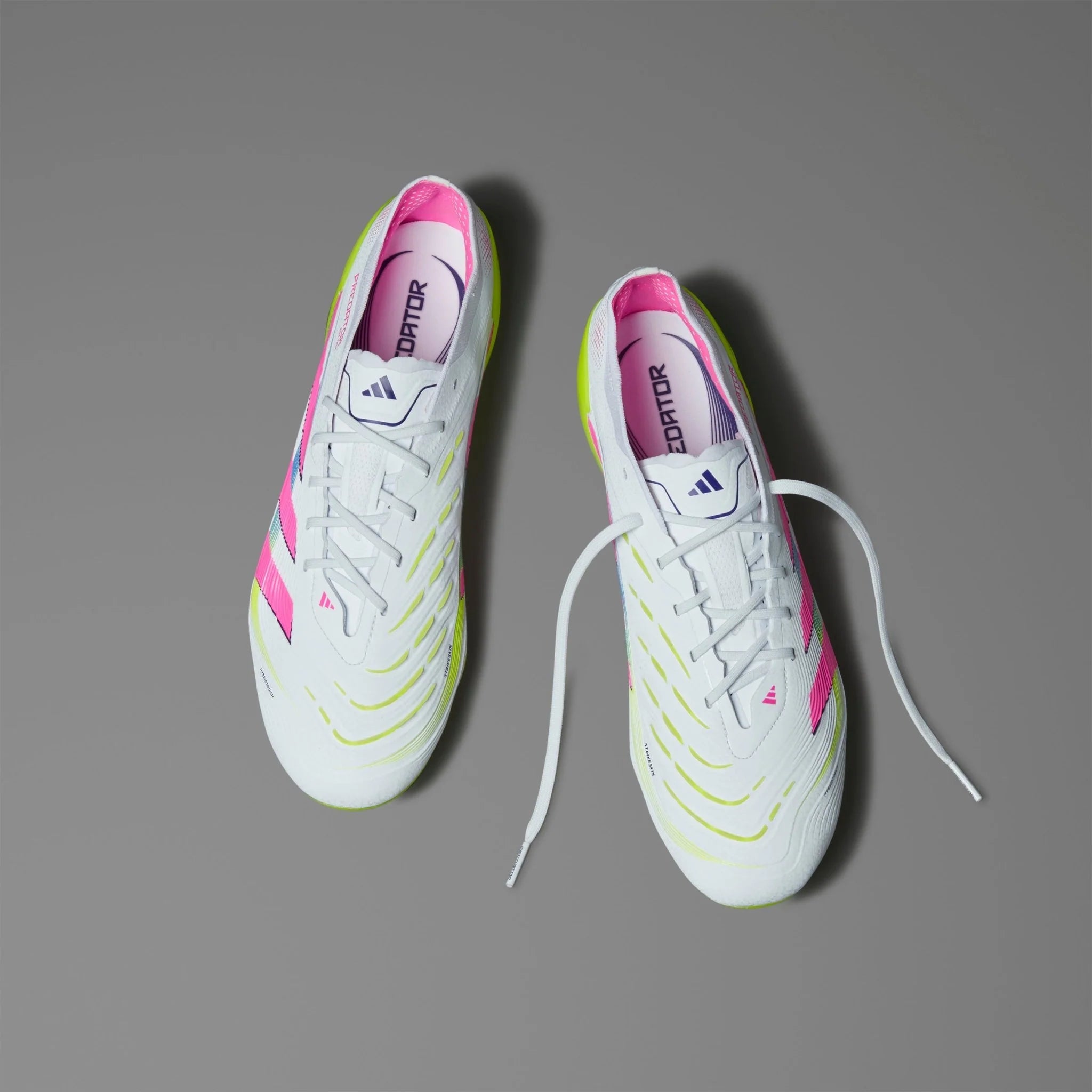 adidas Predator Elite FG Mens Firm Ground Soccer Cleats White Lucid Pink Lucid Lemon