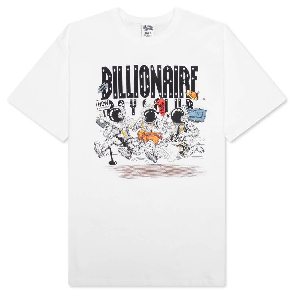 BB Now Boarding S S Tee Bleach White