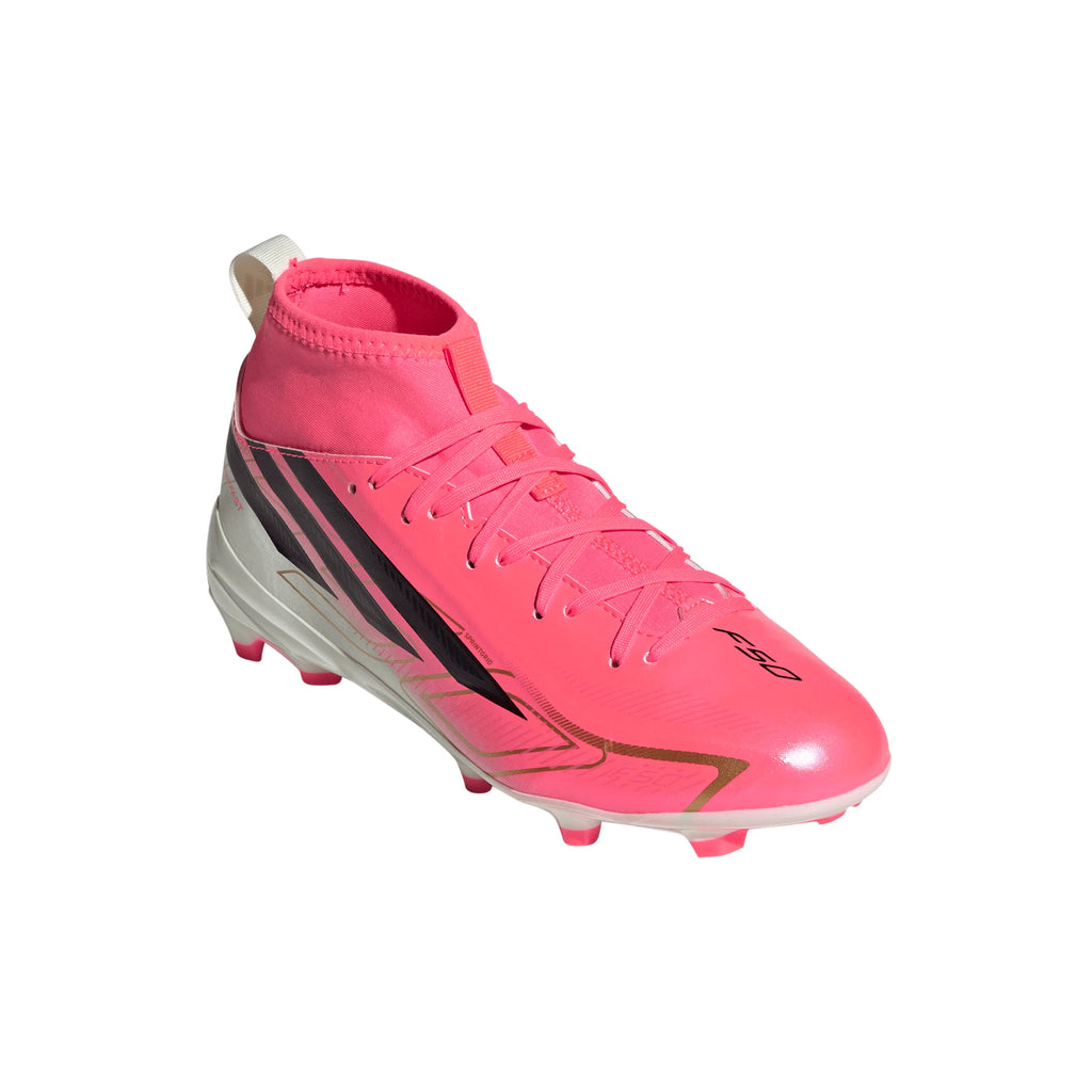 adidas F50 Hyperfast League Mid Firm Ground Youth Soccer Cleats Turquesa Black Gold